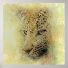 Portrait "African Leopard Wildlife Watercolor" Poster