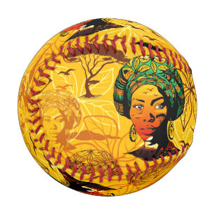 Portrait afrikanischer Frauen mit Sonnenuntergang Baseball