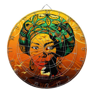 Portrait afrikanischer Frauen mit Sonnenuntergang Dartscheibe