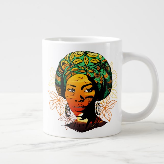 Portrait afrikanischer Frauen mit Sonnenuntergang Jumbo-Tasse (Rechts)