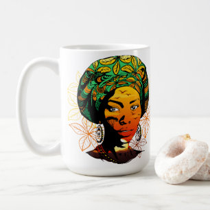 Portrait afrikanischer Frauen mit Sonnenuntergang Kaffeetasse