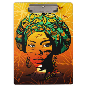 Portrait afrikanischer Frauen mit Sonnenuntergang Klemmbrett