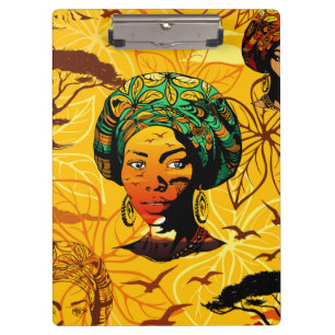 Portrait afrikanischer Frauen mit Sonnenuntergang Klemmbrett