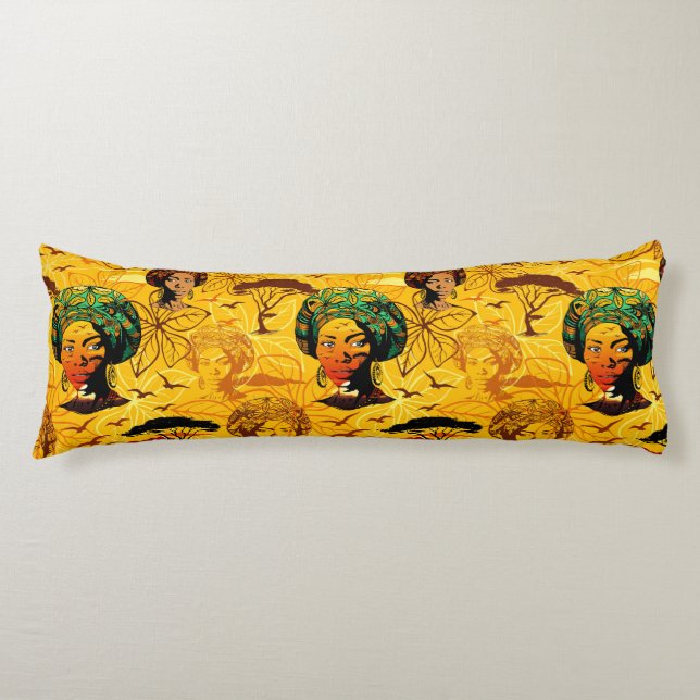 Portrait afrikanischer Frauen mit Sonnenuntergang Seitenschläferkissen (Vorderseite)