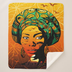 Portrait afrikanischer Frauen mit Sonnenuntergang Sherpadecke
