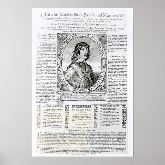 Portrait Algernon Percy Poster (Vorne)