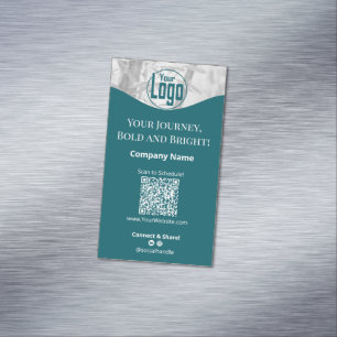 Portrait Aquamarin White Life Coach Company Magnetische Visitenkarte