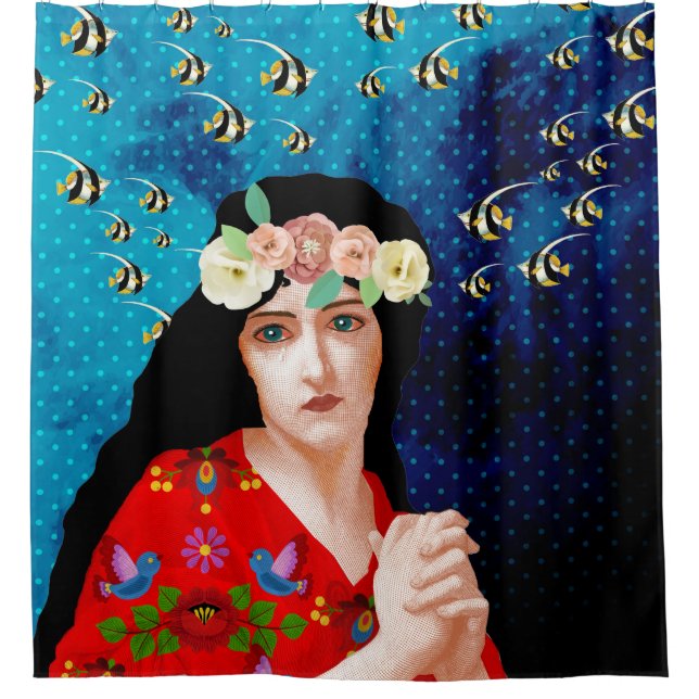 Portrait Art Duschvorhang (Vorderseite)