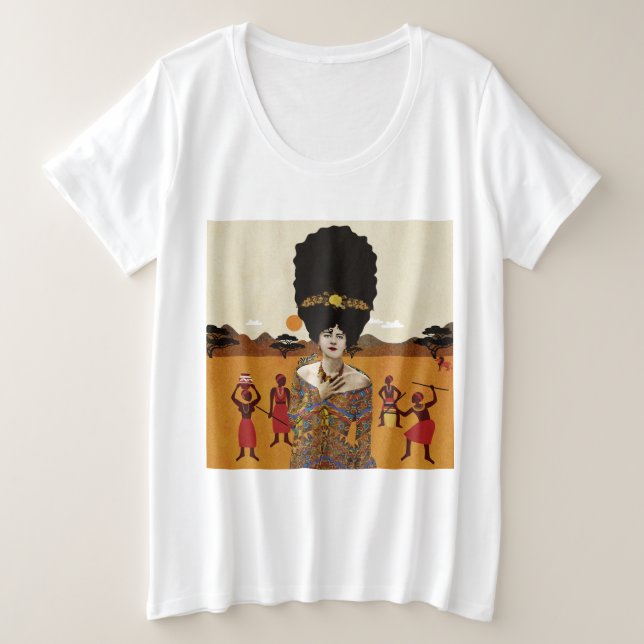 Portrait Art Große Größe T-Shirt (Design vorne)