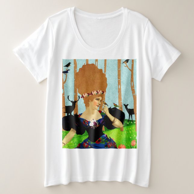 Portrait Art Große Größe T-Shirt (Design vorne)