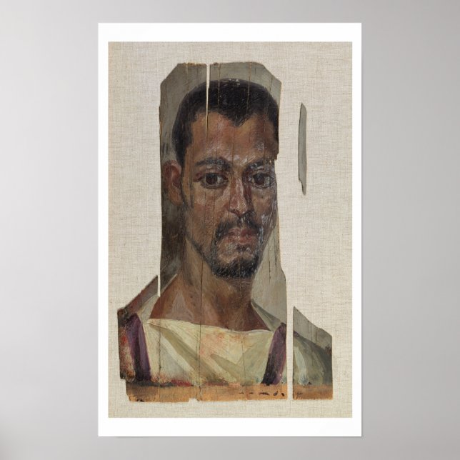 Portrait aus Fayum (enaustisches Wachs auf Holz) Poster (Vorne)