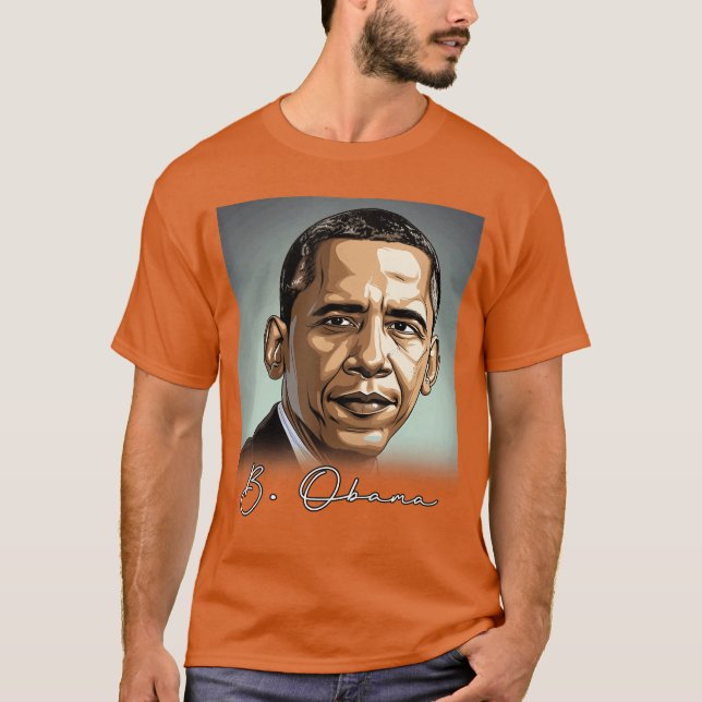 Portrait Barack Obama Patriotic T-Shirt (Vorderseite)