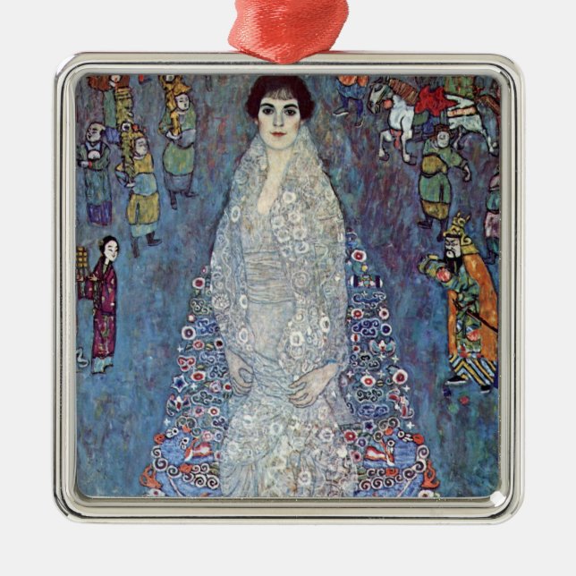 Portrait Baroness Elisabeth Bacchofen Echt, Klimt Silbernes Ornament (Vorne)