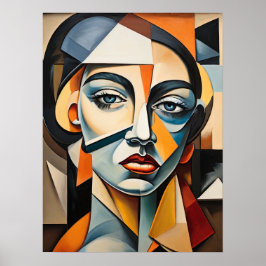 Portrait Bold Picasso, zeitgenössischer Kubismus I Poster