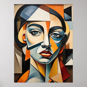 Portrait Bold Picasso, zeitgenössischer Kubismus I Poster