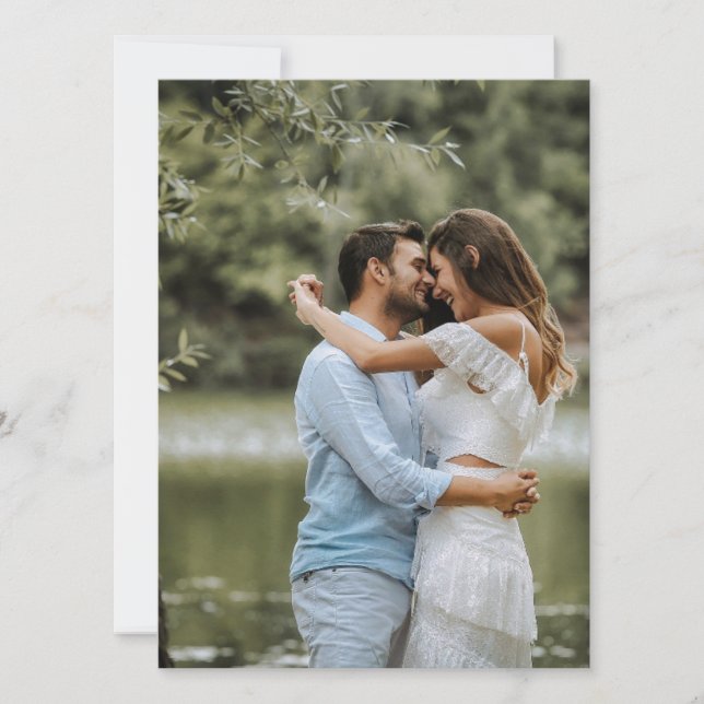 Portrait Bridal Woman Wedding Dress Girl White Einladung (Vorderseite)