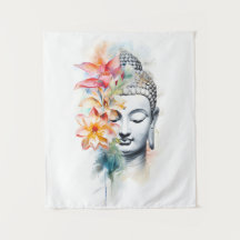 Portrait Buddha Charcoal Wasserfarben Art Poster
