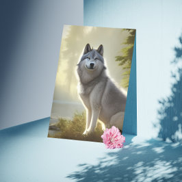 Portrait Card Holzwolf Karte