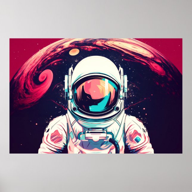 Portrait "Character Space Astronaut" Poster (Vorne)