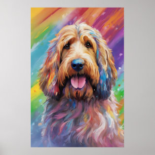Portrait, Cute Dog Otterhound Poster
