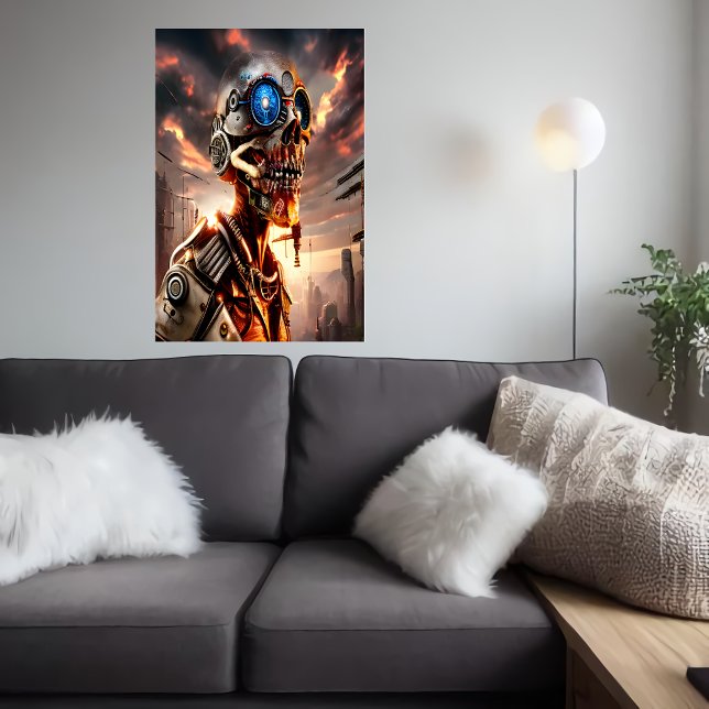 Portrait Cyberpunk-Skelett | AI Art Poster (Von Creator hochgeladen)