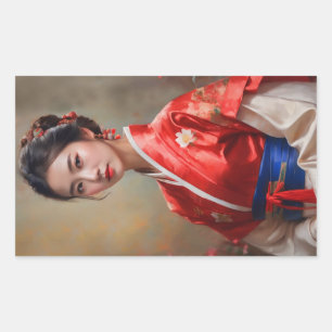 Portrait der Chinesischen Prinzessin Rechteckiger Aufkleber