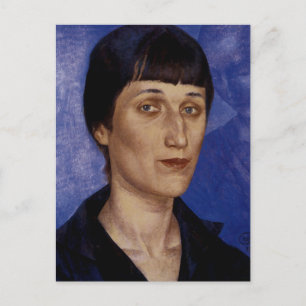 Portrait der Dichterin Anna Akmatova Postkarte