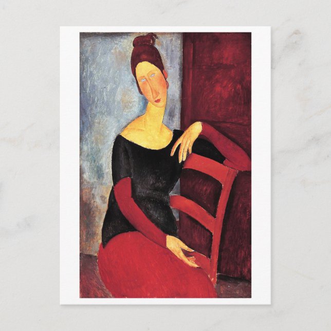 Portrait der Ehefrau des Künstlers, Modigliani Postkarte (Vorderseite)