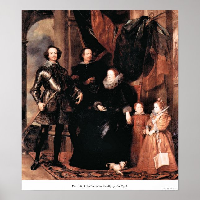 Portrait der Familie Lomellini von Van Dyck Poster (Vorne)