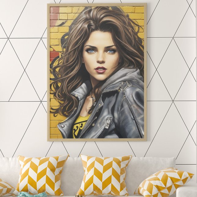 Portrait der Frau in Street Art Poster (Von Creator hochgeladen)