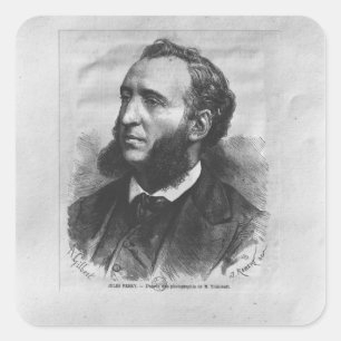 Portrait der Jules Ferry Quadratischer Aufkleber