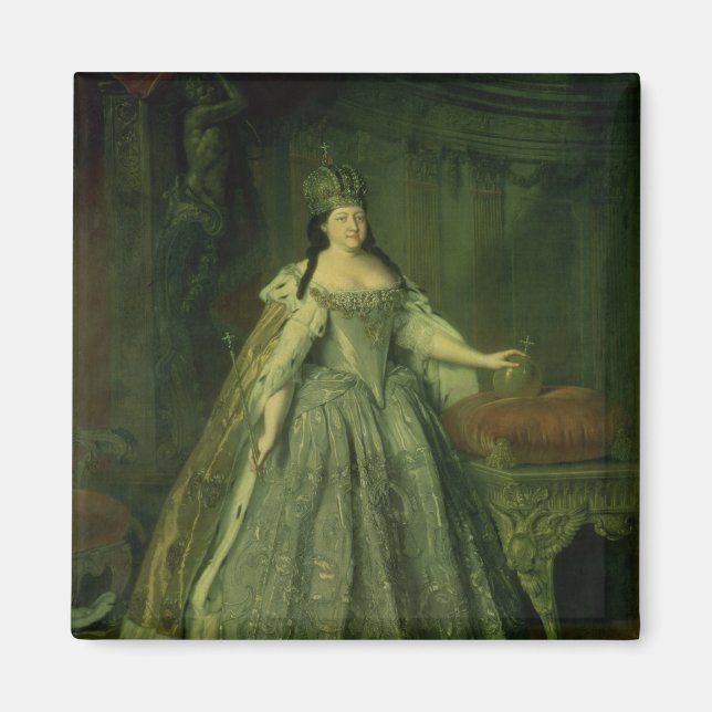 Portrait der Kaiserin Anna Ivanovna 1730 Magnet (Vorne)