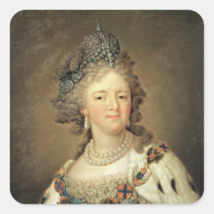 Portrait der Kaiserin Maria Fyodorovna Quadratischer Aufkleber