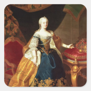 Portrait der Kaiserin Maria Theresa Quadratischer Aufkleber