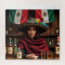 Portrait der mexikanischen Cantina — Frau in Charr Puzzle