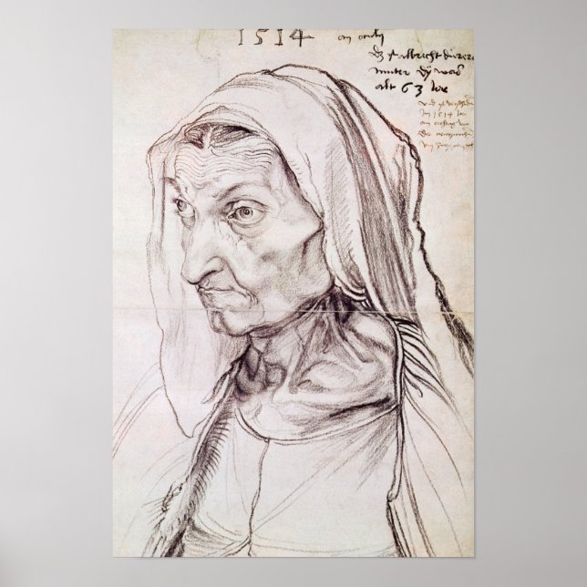 Portrait der Mutter des Künstlers, 1514 Poster (Vorne)