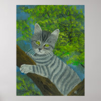Portrait der Niedlichen Grün-mit Augen Katze in Bä