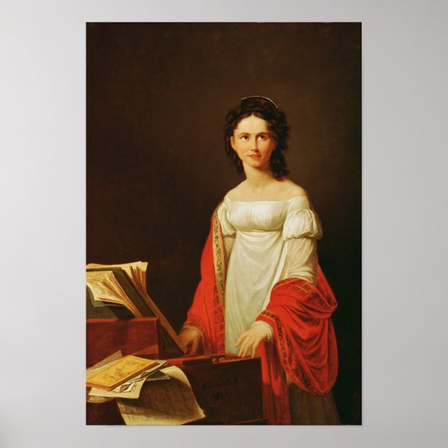 Portrait der Sängerin Anna Borunova, 1821 Poster (Vorne)
