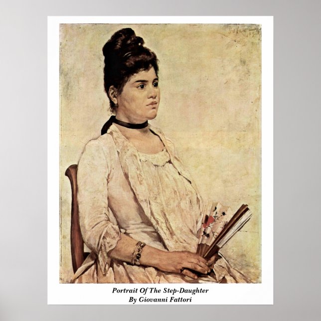 Portrait der Step-Tochter von Giovanni Fattori Poster (Vorne)