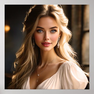 Portrait der strahlenden Schönheit Poster