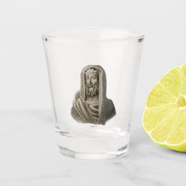 Portrait des alten griechischen Philosophen Diogen Schnapsglas (Vorderseite)