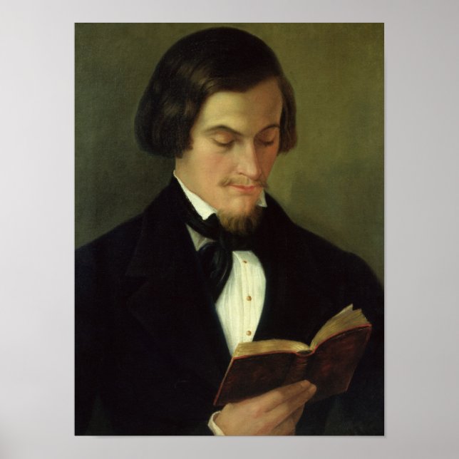 Portrait des Dichters Heinrich Heine 1842 Poster (Vorne)