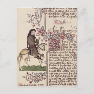 Portrait des Faksimiles von Geoffrey Chaucer von Postkarte