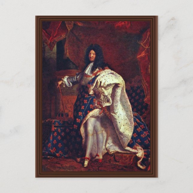 Portrait des französischen Königs Louis Xiv von Ri Postkarte (Vorderseite)