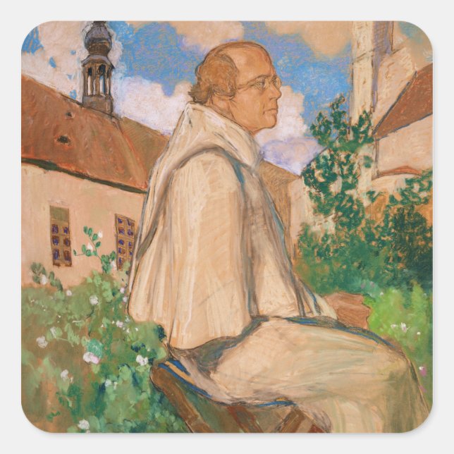 Portrait des Genetikers Johann Gregor Quadratischer Aufkleber (Vorderseite)