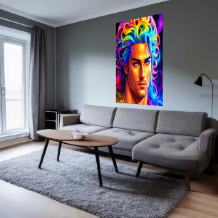 Portrait des griechischen Gottes Apollo   Art der  Poster