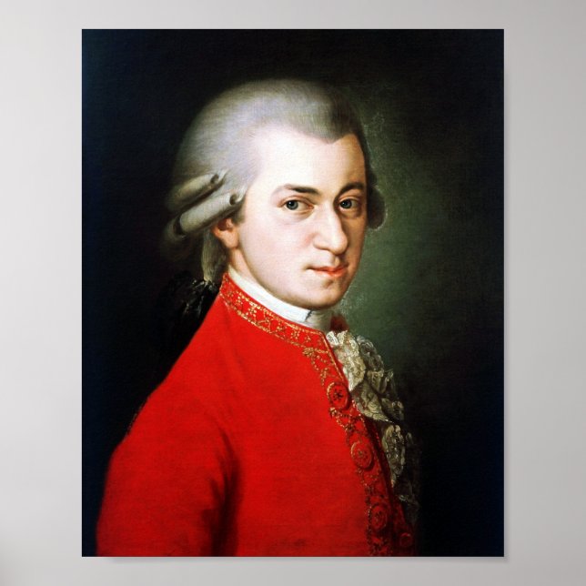 Portrait des großen Komponisten Mozart Poster (Vorne)