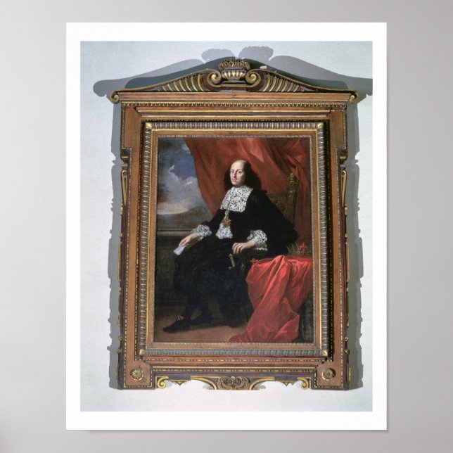 Portrait des Großherzogs Cosimo III (Öl auf Canv) Poster (Vorne)