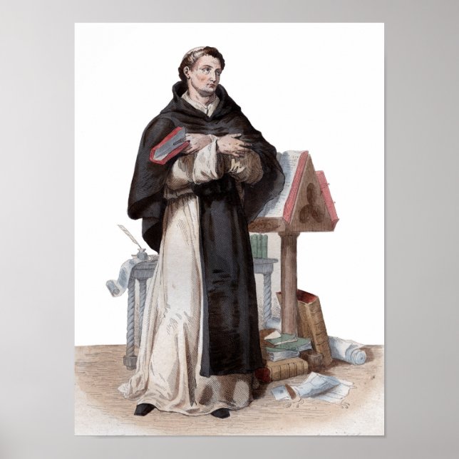 Portrait des Heiligen Bernard de Clairvaux Poster (Vorne)