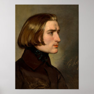 Portrait des Komponisten Franz Liszt, 1838 Poster